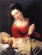 RUBENS, Pieter Pauwel Virgin in Adoration before the Christ Child f oil painting picture wholesale